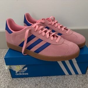 Gazelle Adidas Pink and Blue Shoes